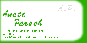 anett parsch business card